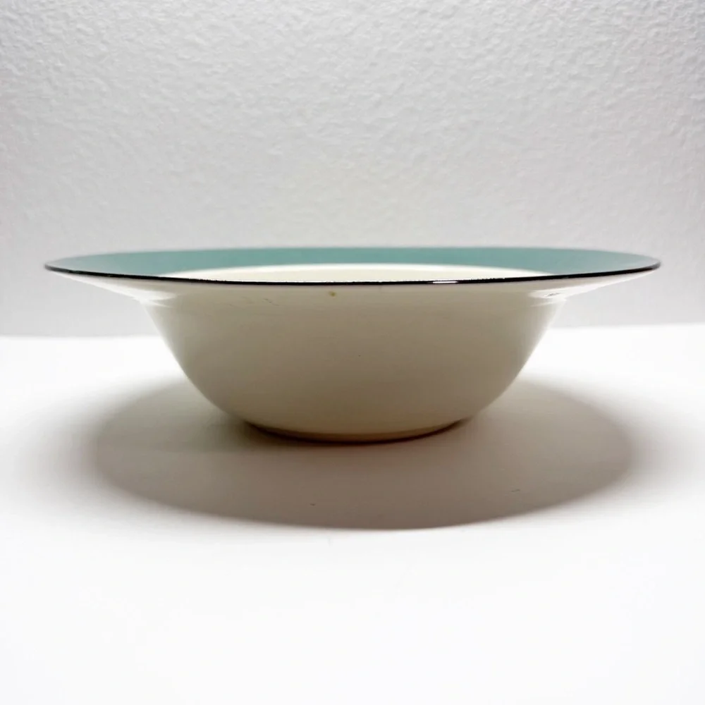 Vintage Homer Laughlin Cavalier Eggshell Gardenia Floral Serving Bowl B53N5 CV19